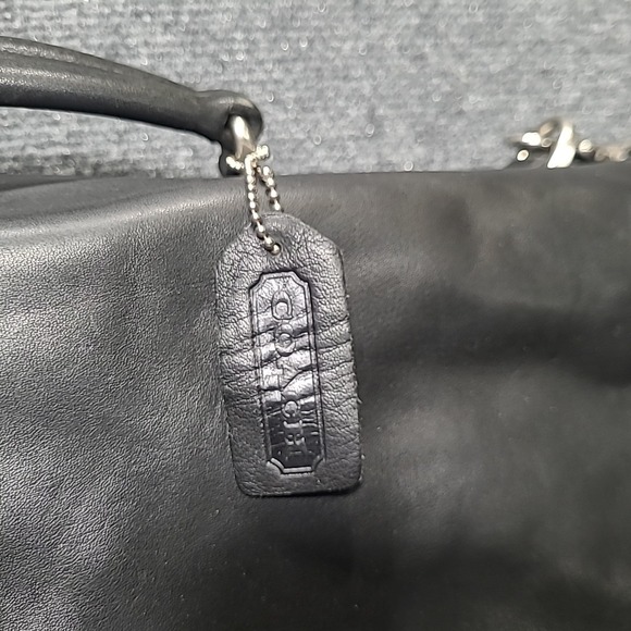 Vtg‎ COACH Black Leather/ Nylon Men's Briefcase Messenger Bag - Picture 5 of 14